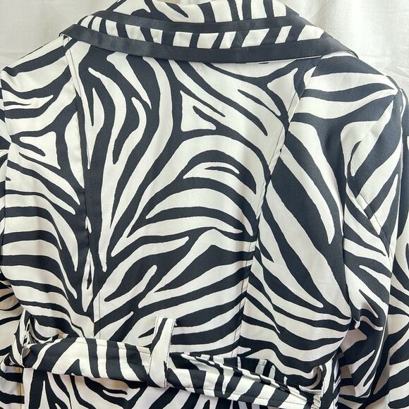 Heart Soul Zebra Print Belted Trench Coat Cruella Core Womens M Y2K Indie Sleaze - Picture 5 of 8